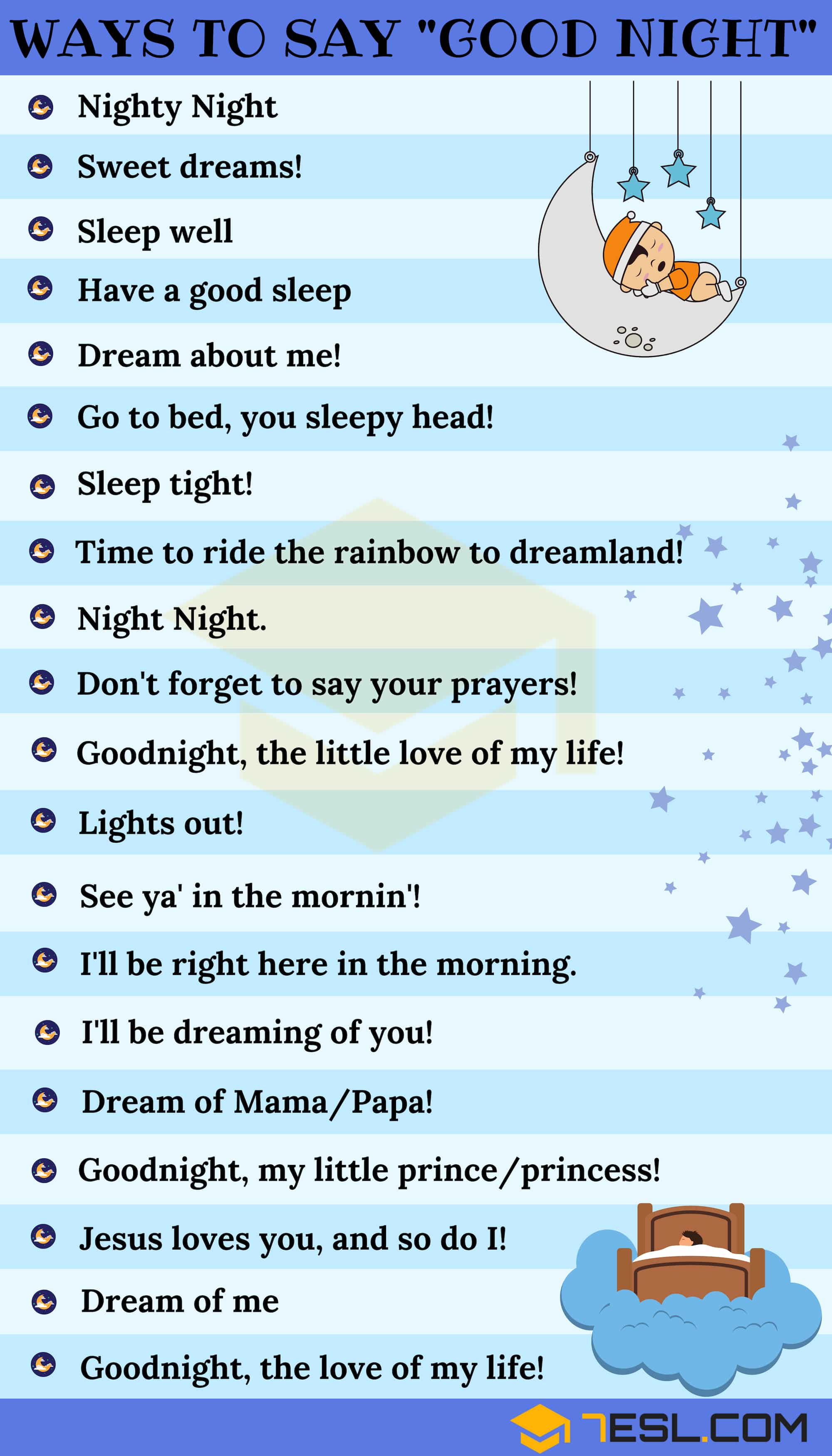 Ways to Say GOOD NIGHT