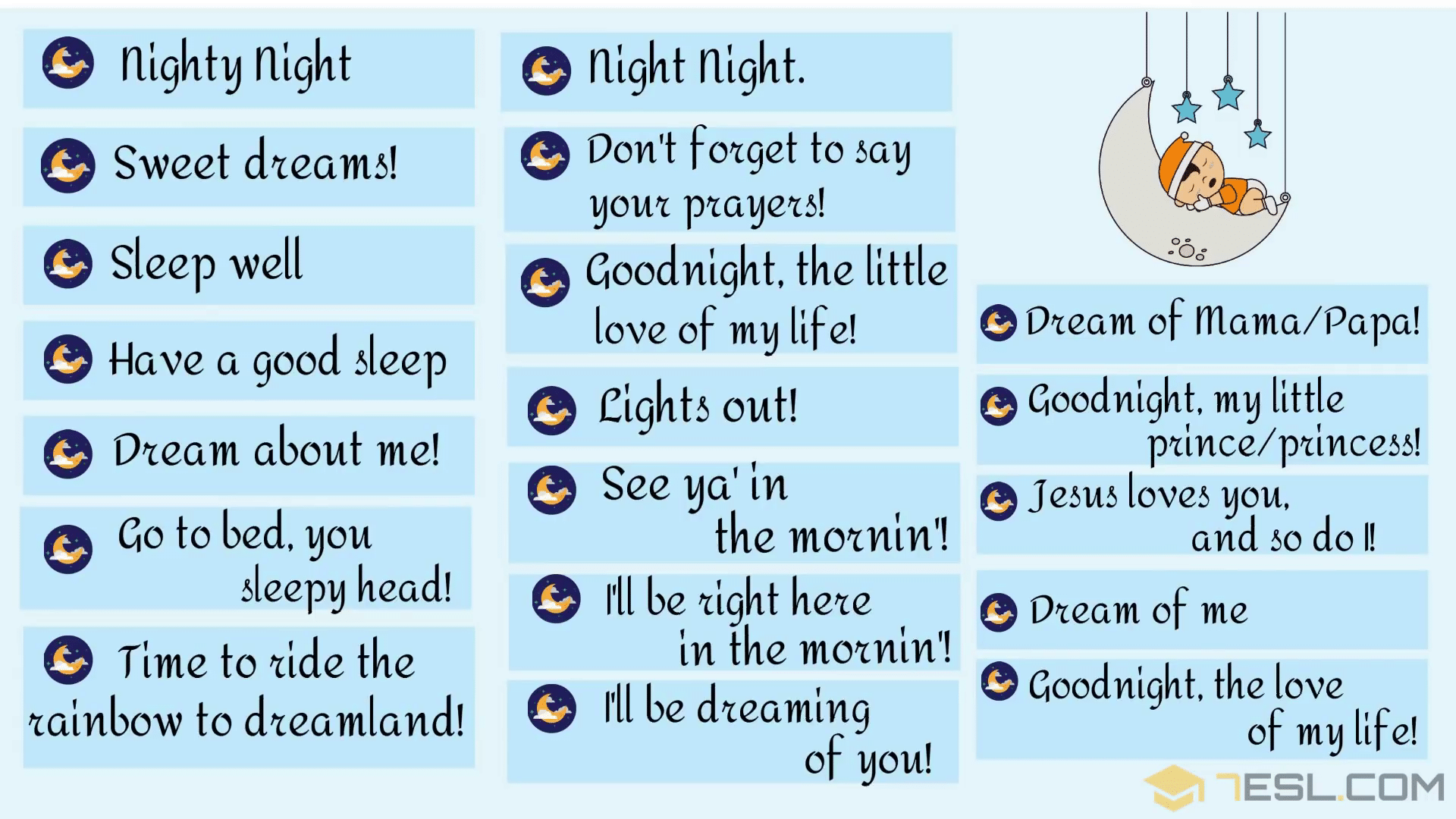 GOOD NIGHT Text: 30 Cute Ways to Say GOOD NIGHT